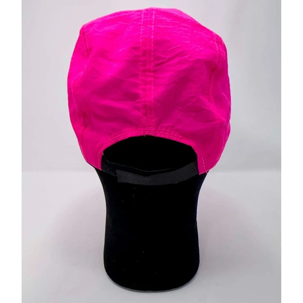 VTG Captain Morgan Neon Pink Spellout Camp Hat 80s 90s Nylon Taiwan OFSA Retro